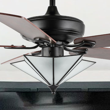 Moravia 52" Farmhouse Rustic Iron Star Shade LED Ceiling Fan With Remote - JONATHAN Y